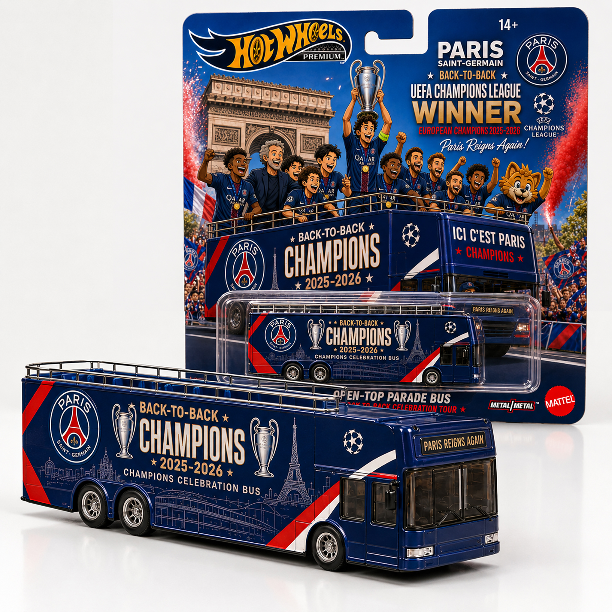 Paris Saint-Germain Back-to-Back Champions Celebration Bus Collector Edition