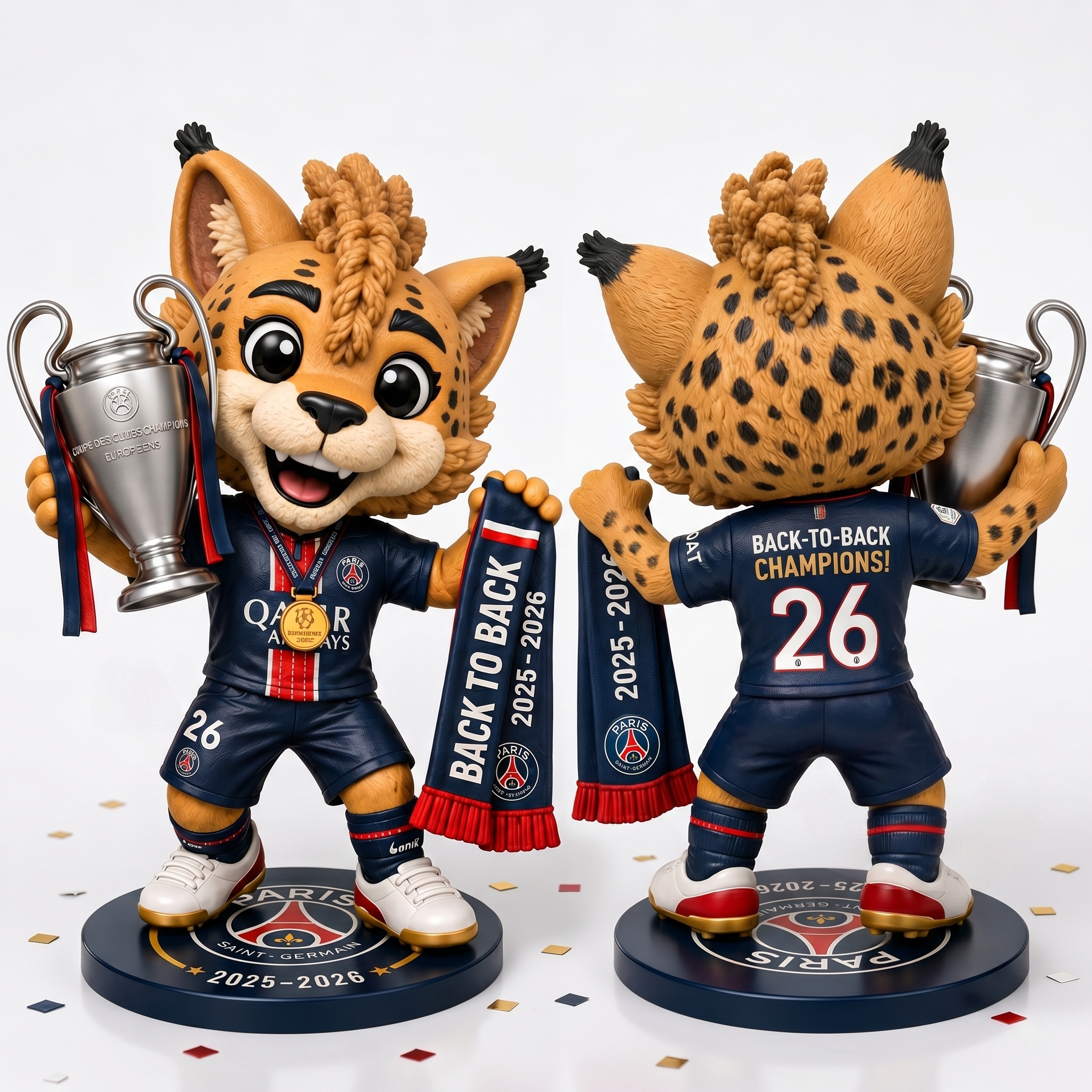 PSG Back-to-Back European Champions Mascot Collector Edition