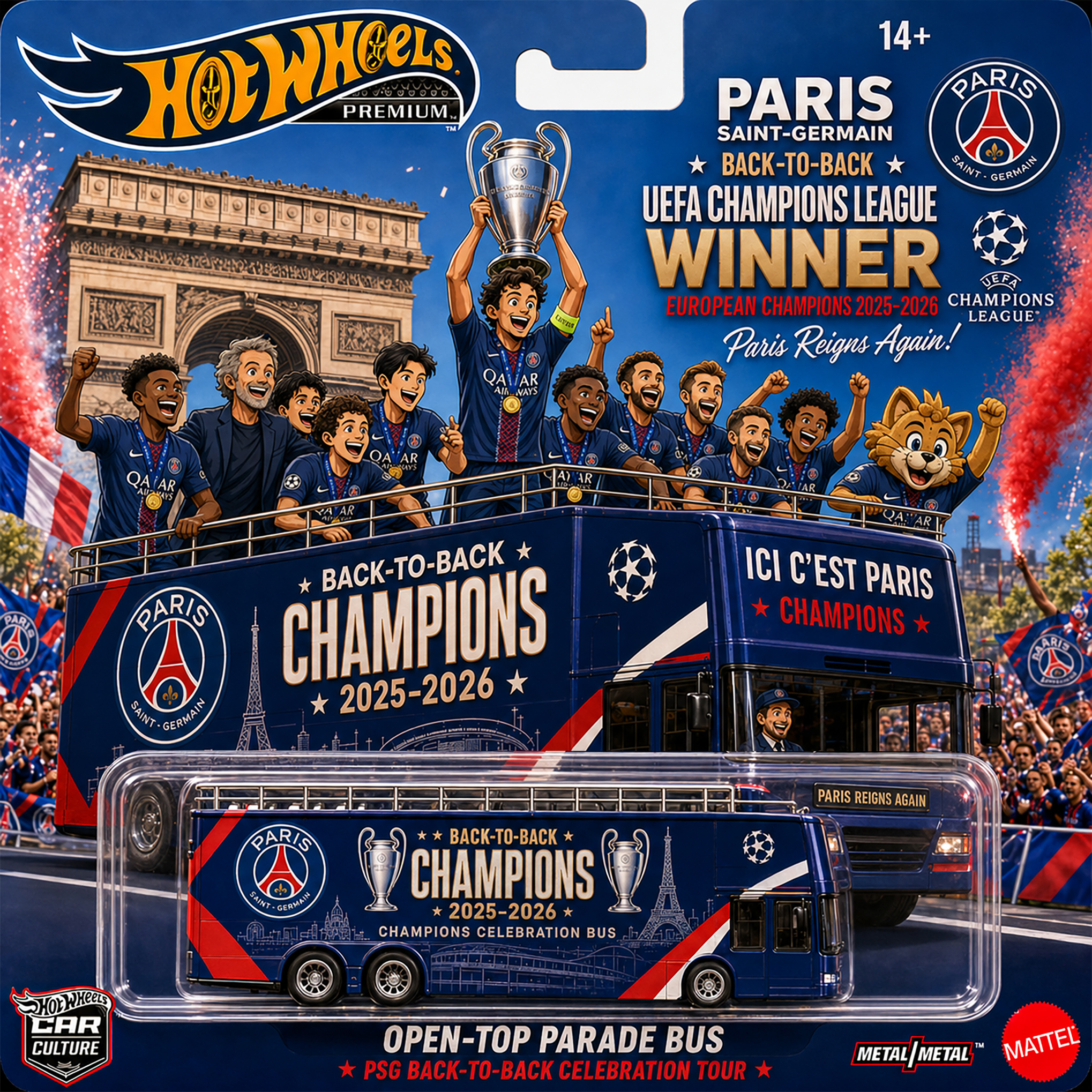 Paris Saint-Germain Back-to-Back Champions Celebration Bus Collector Edition