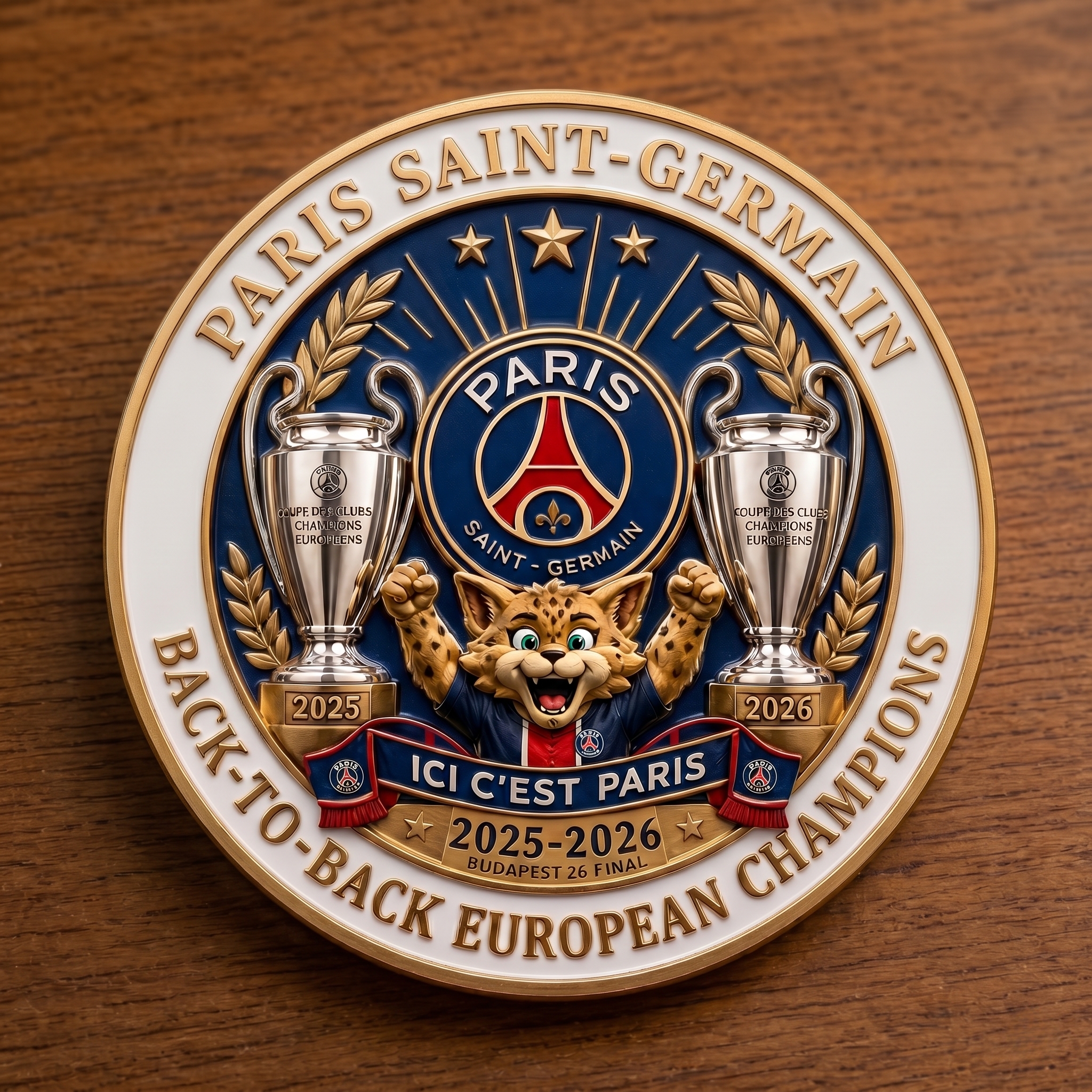 Paris Saint-Germain Back-to-Back European Champions Commemorative Coin