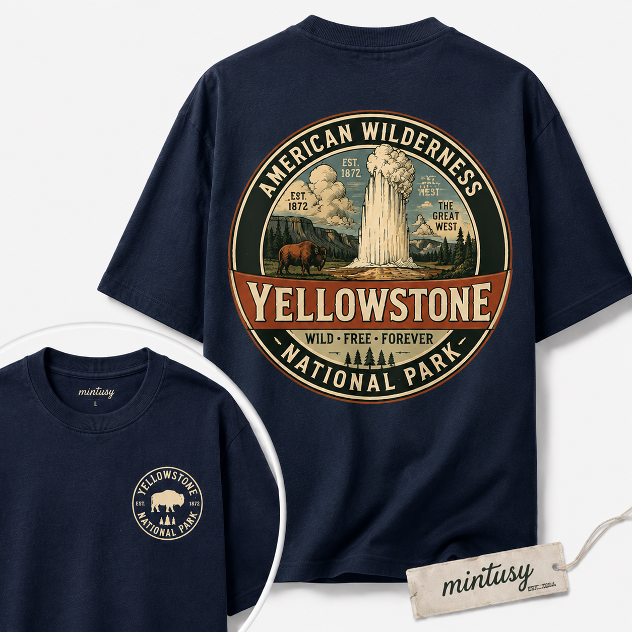 American Wilderness Yellowstone Vintage National Park T-Shirt