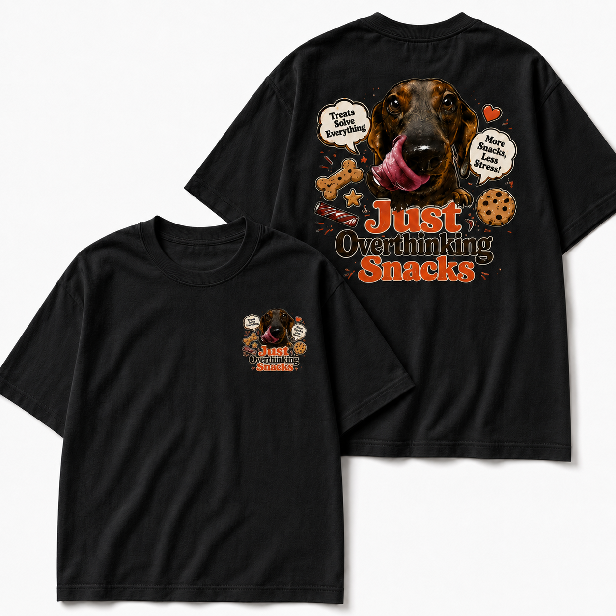 Just Overthinking Snacks Dachshund Graphic Tee