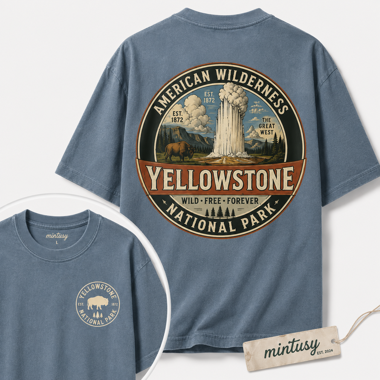 American Wilderness Yellowstone Vintage National Park T-Shirt