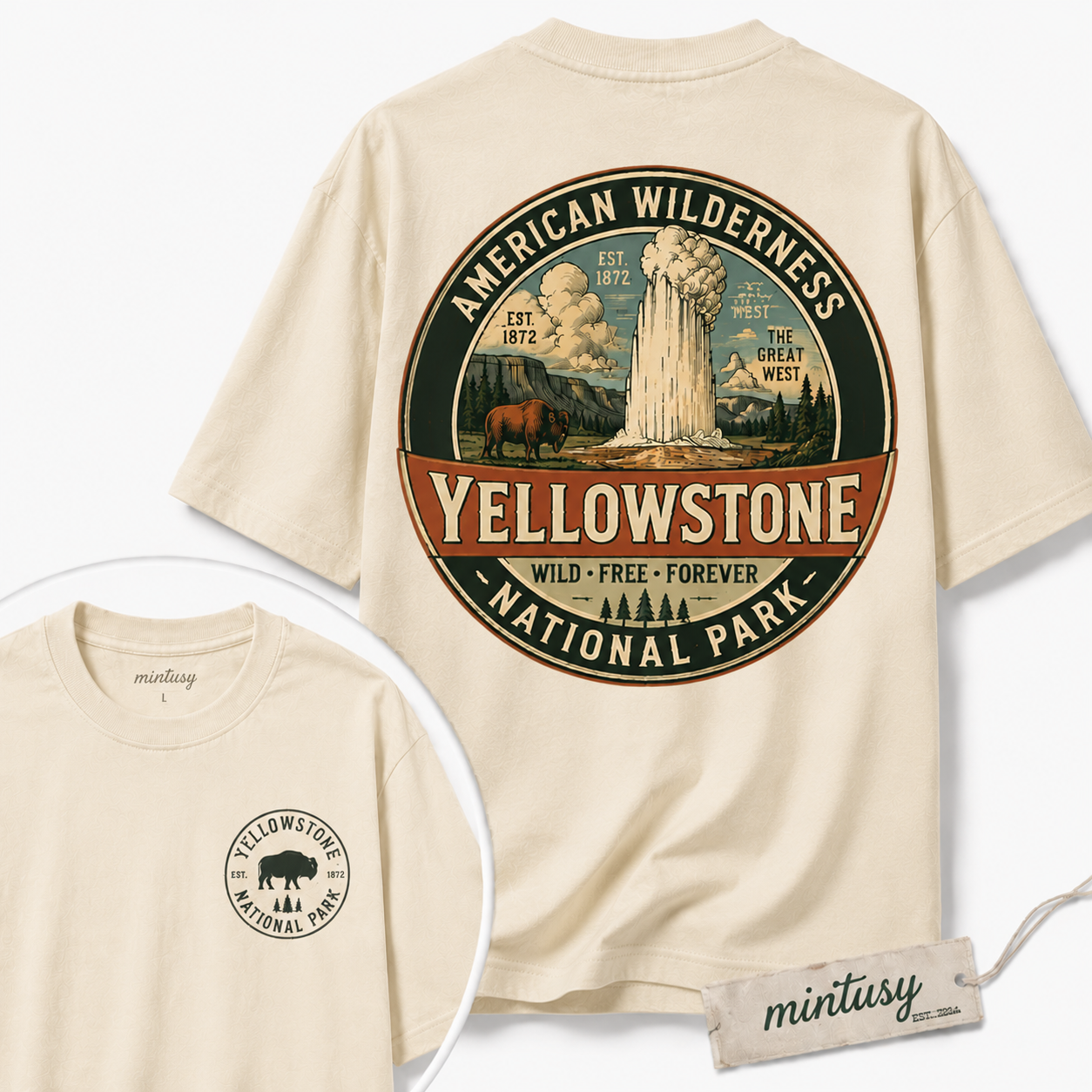 American Wilderness Yellowstone Vintage National Park T-Shirt