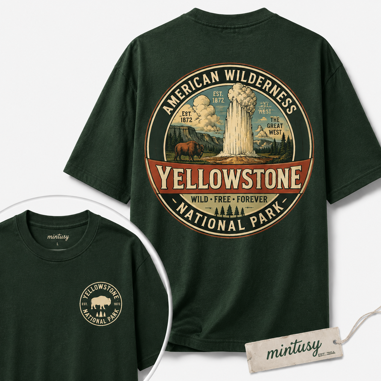 American Wilderness Yellowstone Vintage National Park T-Shirt