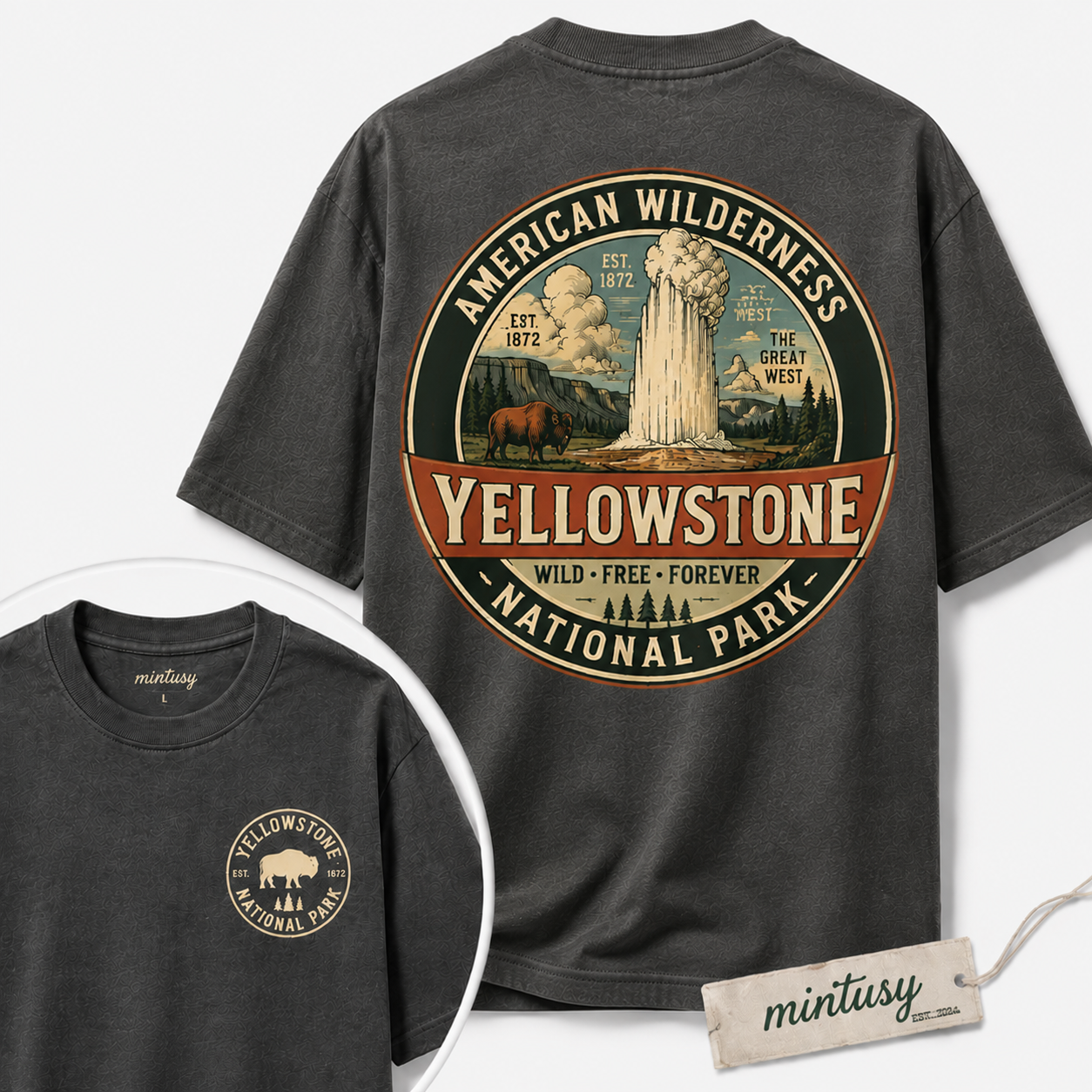 American Wilderness Yellowstone Vintage National Park T-Shirt
