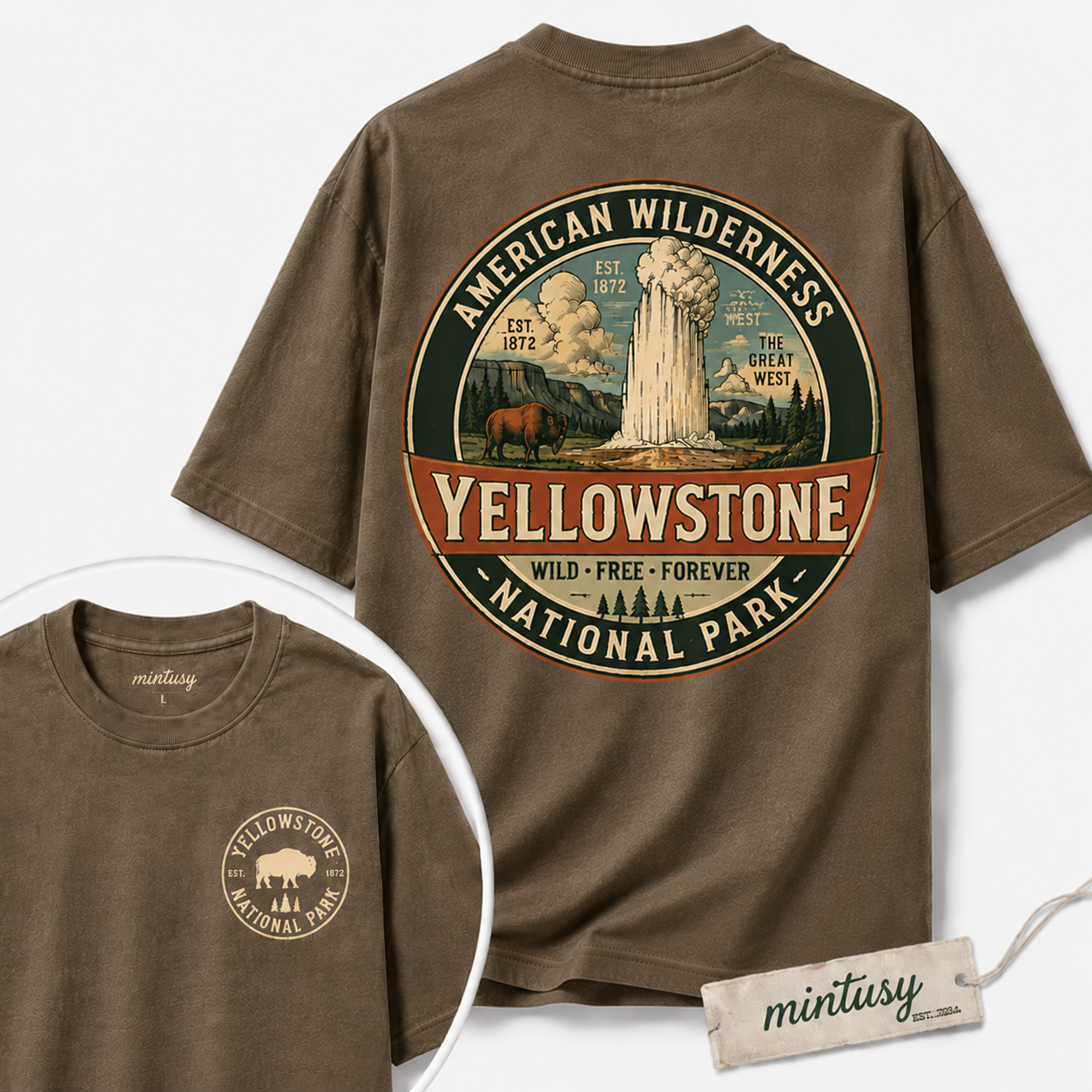 American Wilderness Yellowstone Vintage National Park T-Shirt