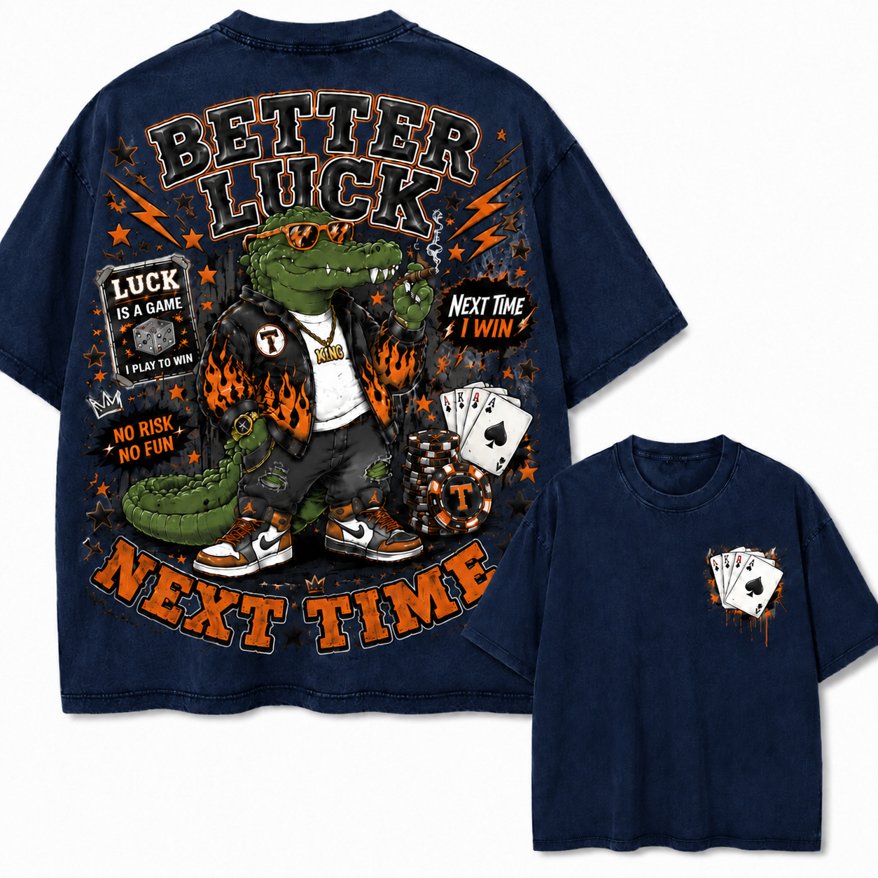 Better Luck Croc King Poker Graphic Tee