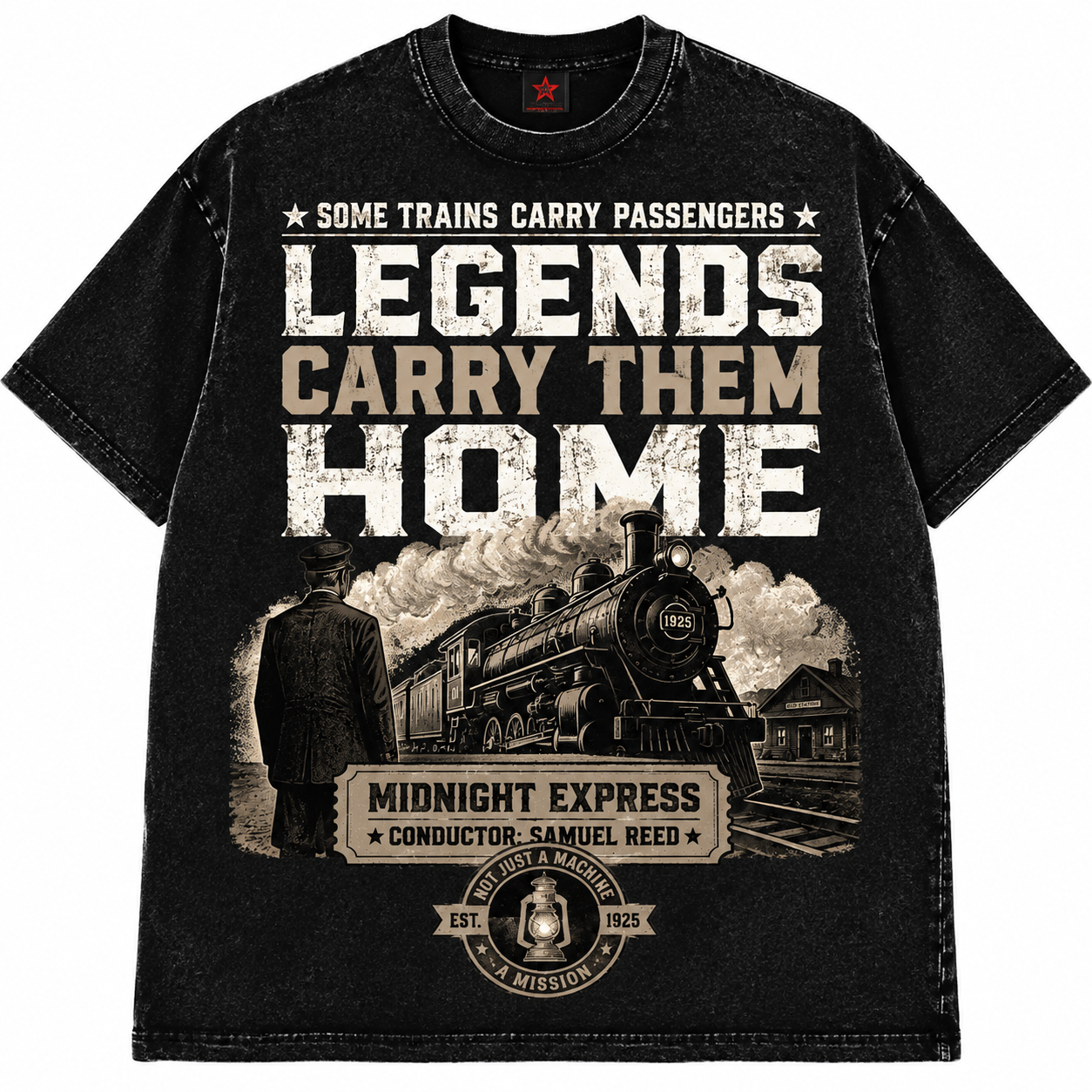 Midnight Express Vintage Train Graphic Tee