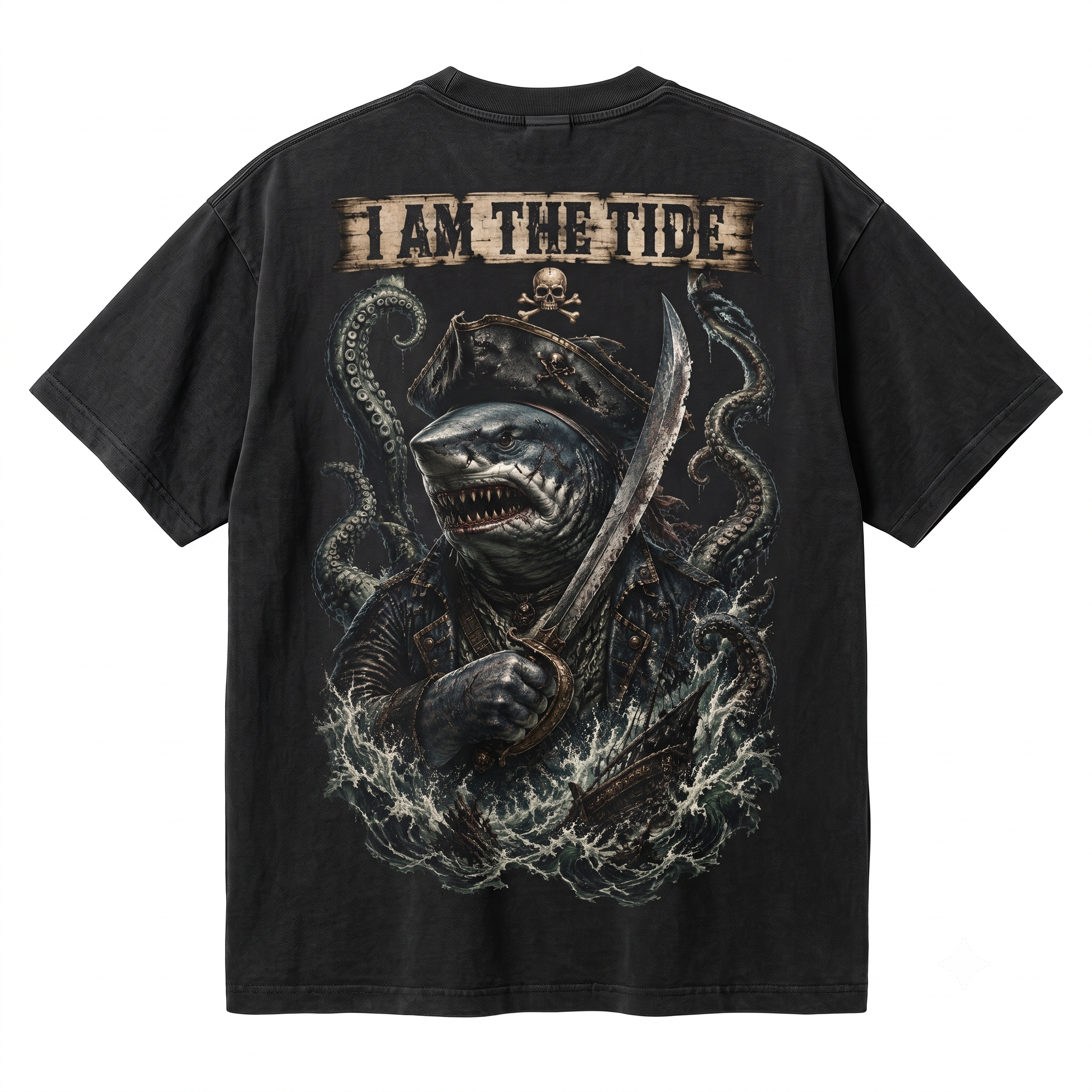 The Tide Hunter Pirate Shark Graphic Tee
