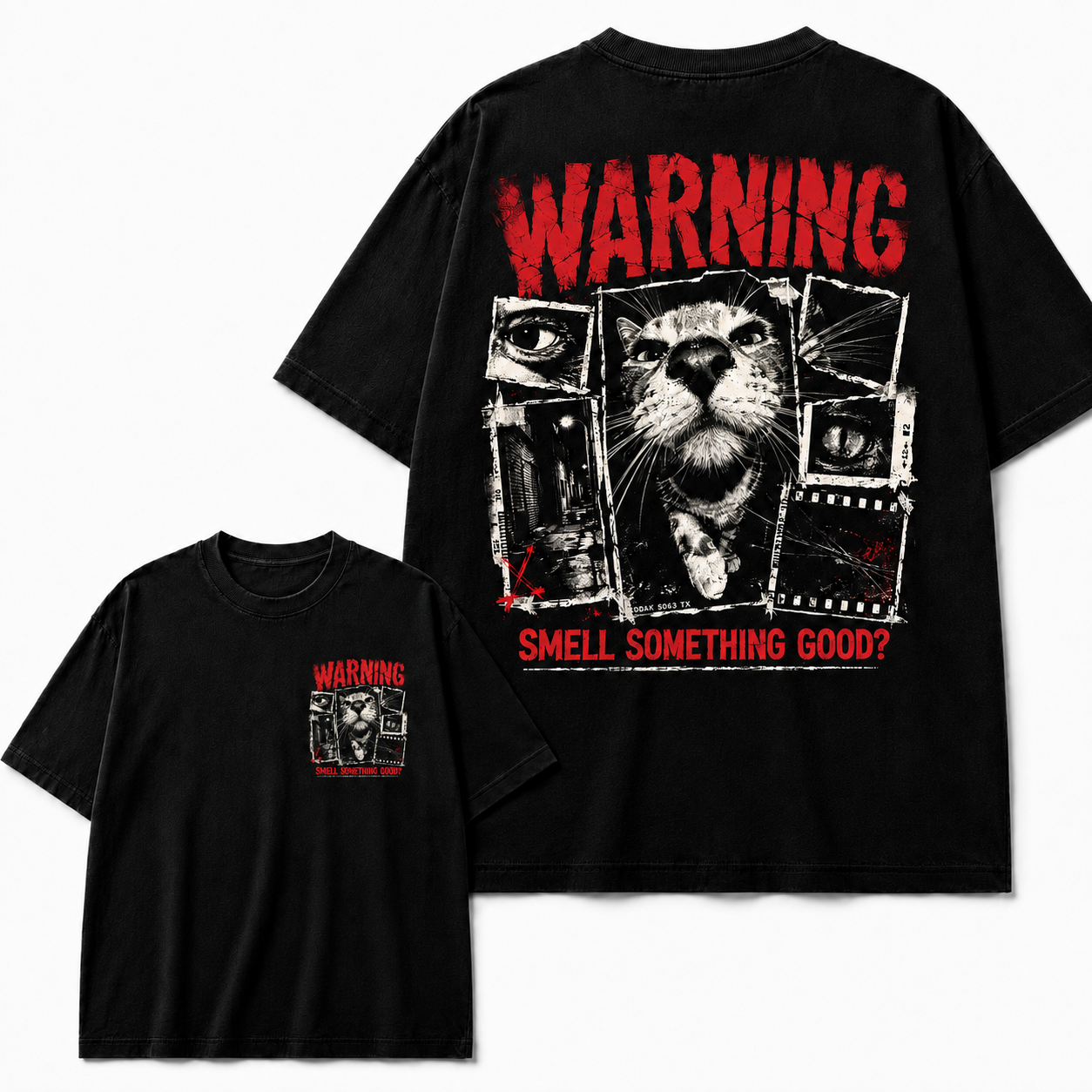 Warning Cat Smell Something Good Graphic Tee