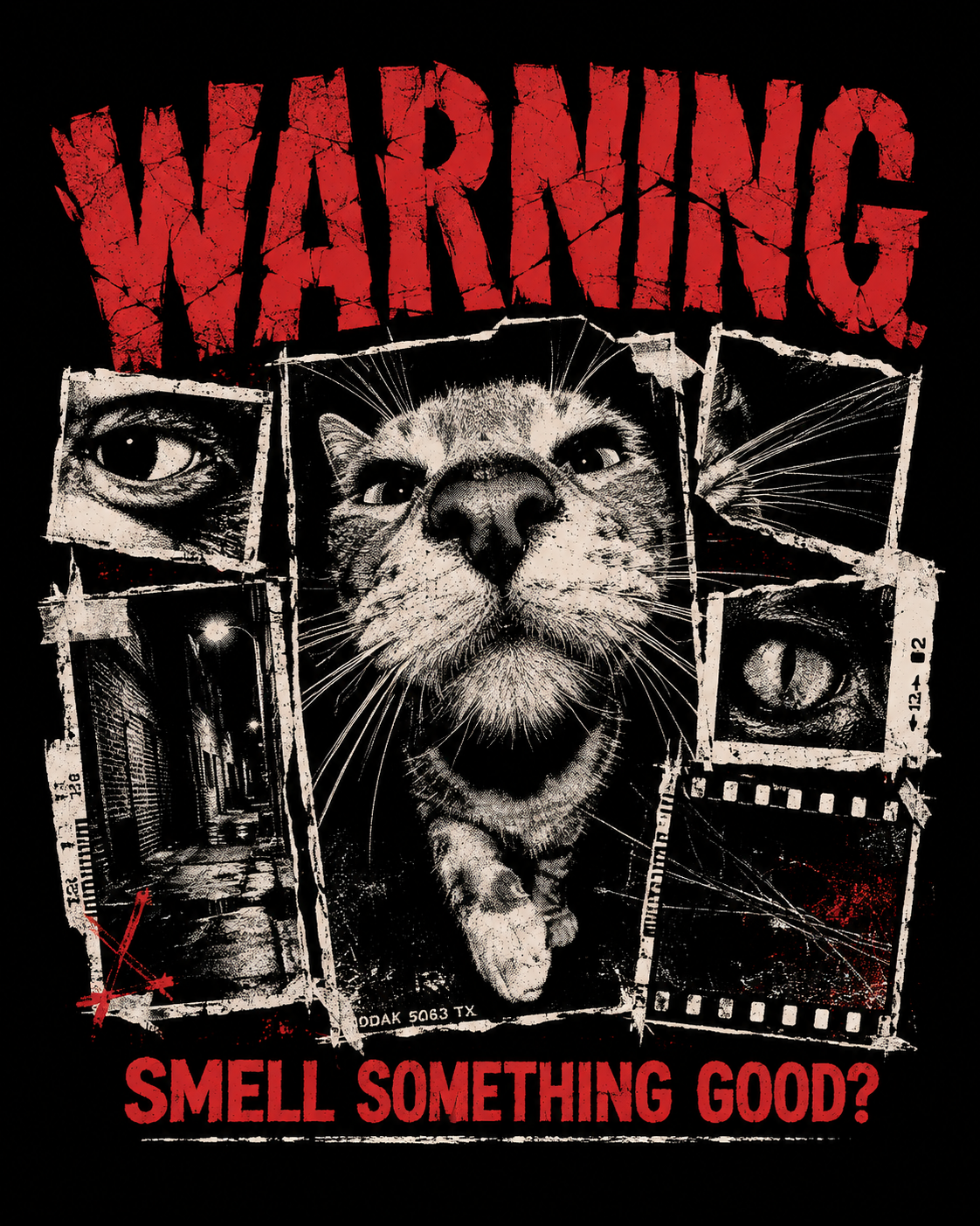 Warning Cat Smell Something Good Graphic Tee