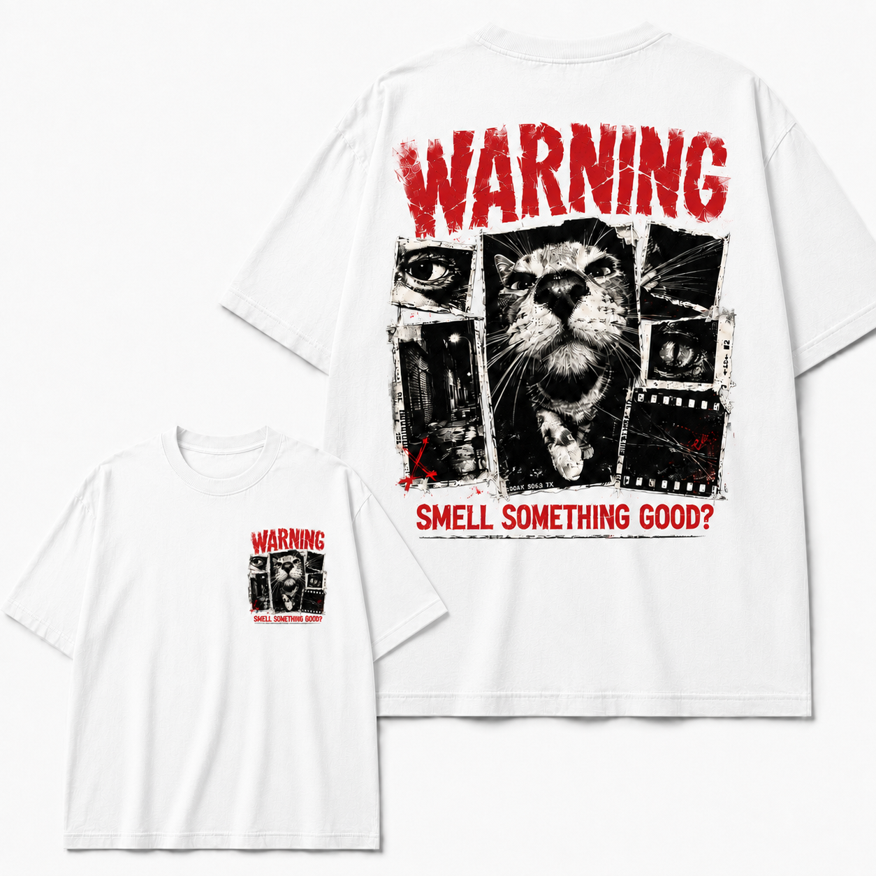 Warning Cat Smell Something Good Graphic Tee