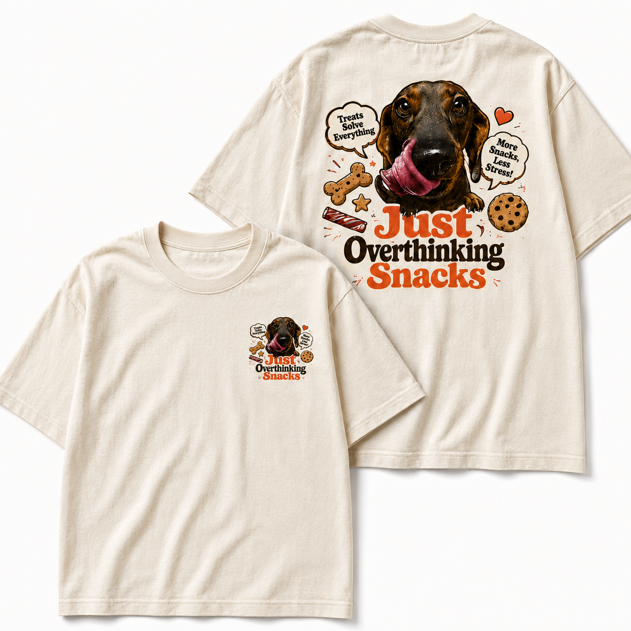 Just Overthinking Snacks Dachshund Graphic Tee