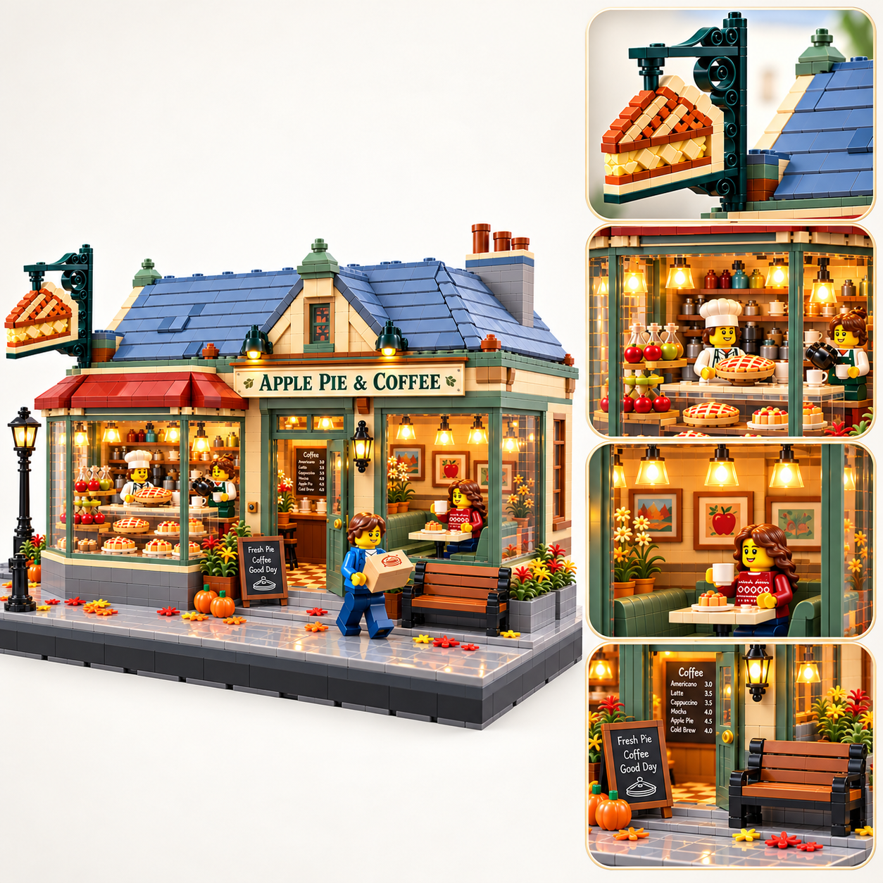 Apple Pie & Coffee – Vintage Bakery Building Set