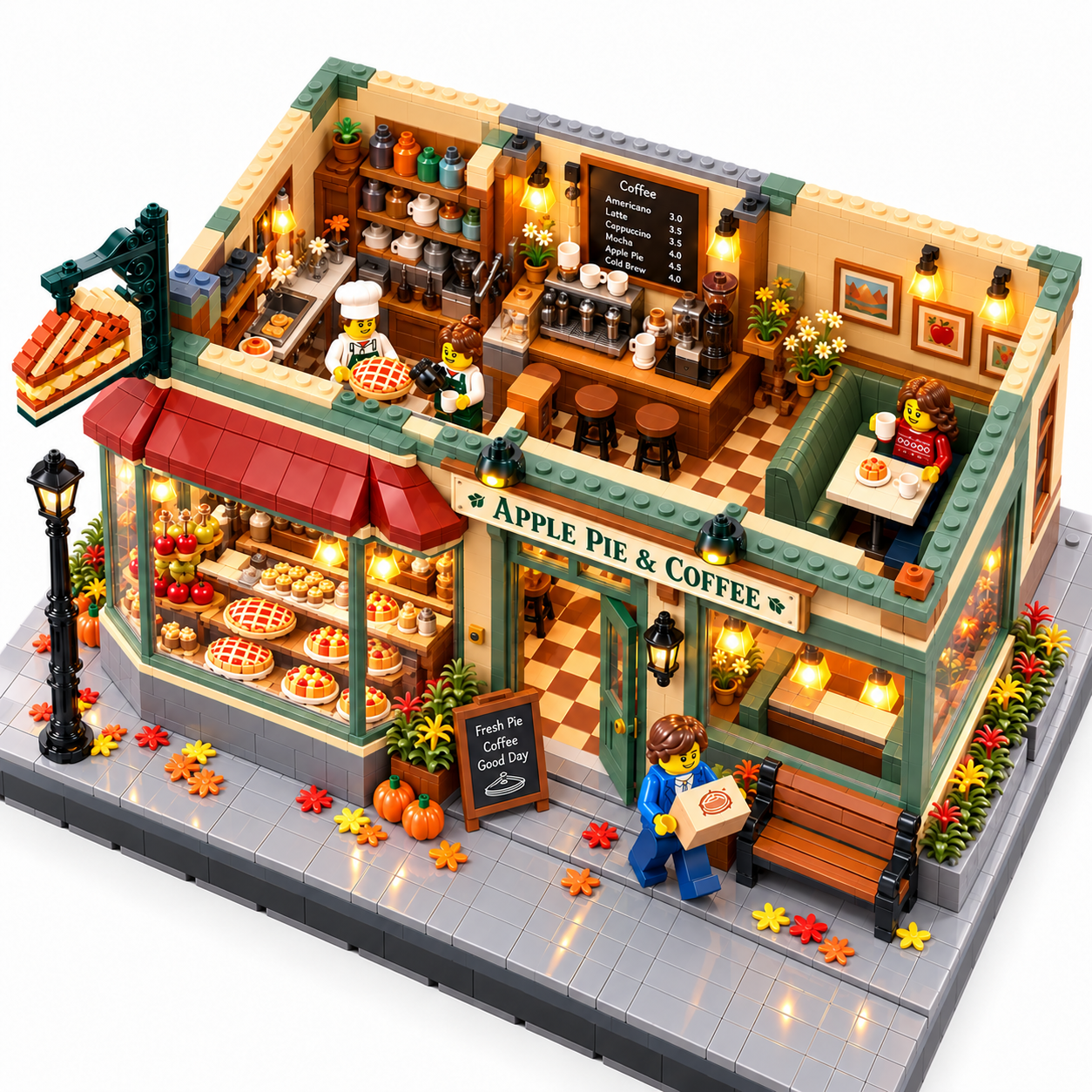 Apple Pie & Coffee – Vintage Bakery Building Set