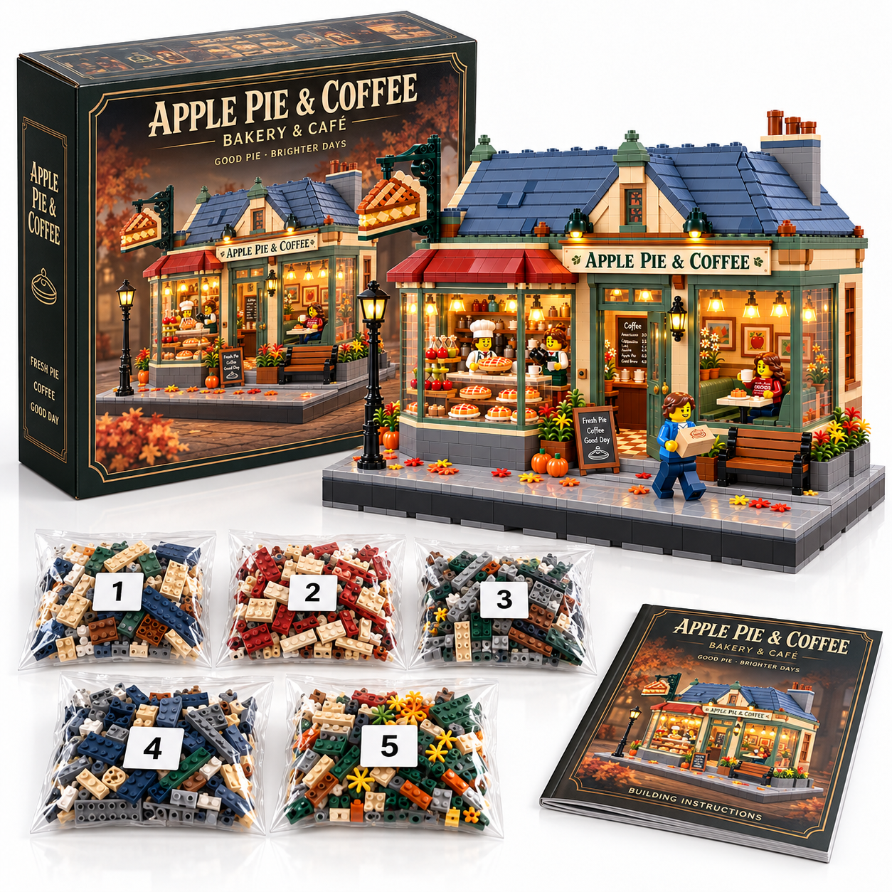 Apple Pie & Coffee – Vintage Bakery Building Set