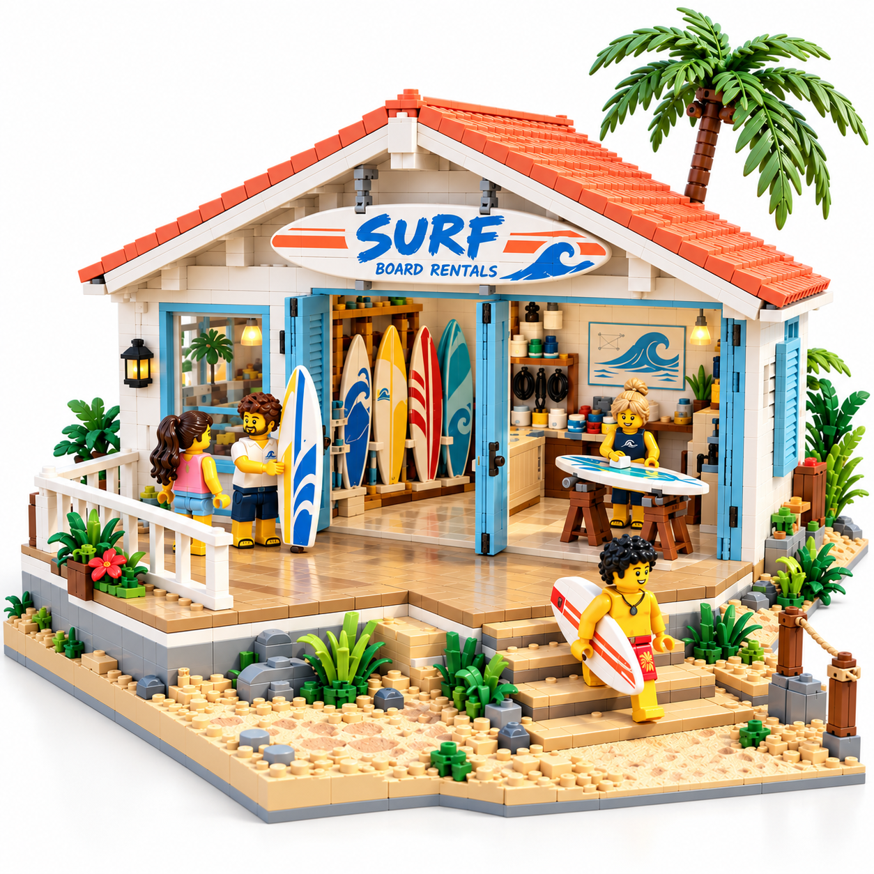 Surf Board Rentals – Beach Surf Shop Building Set