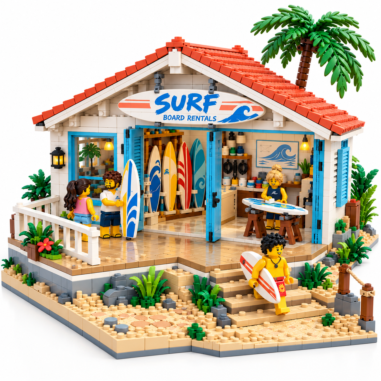 Surf Board Rentals – Beach Surf Shop Building Set