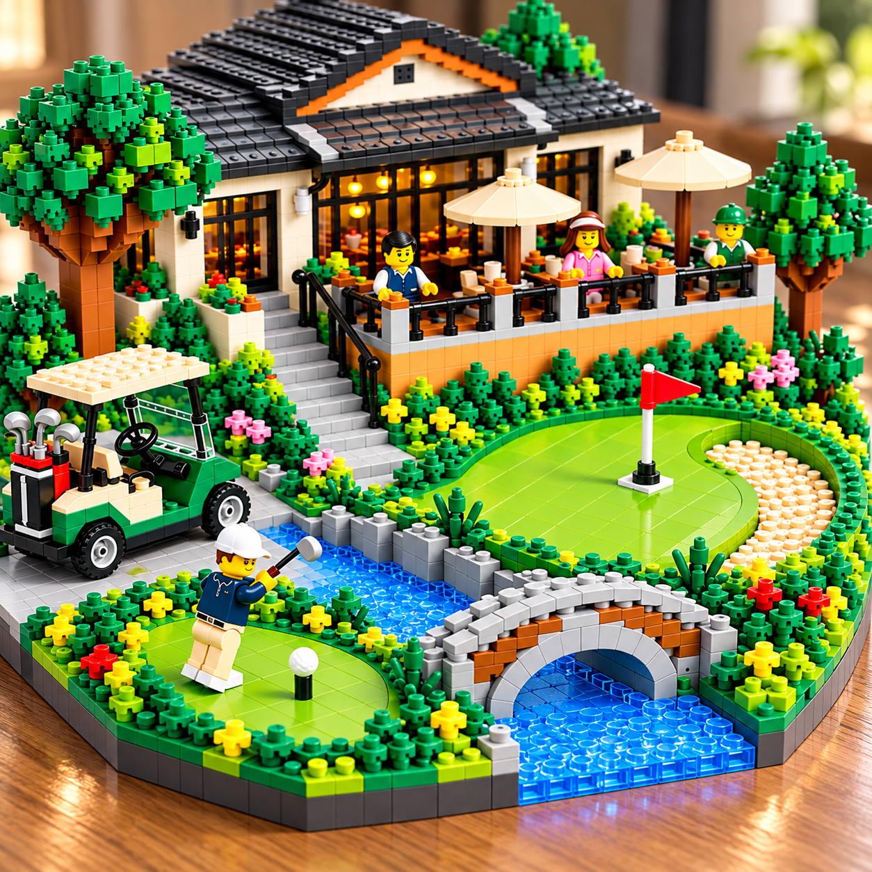 Golf Clubhouse Building Block Set