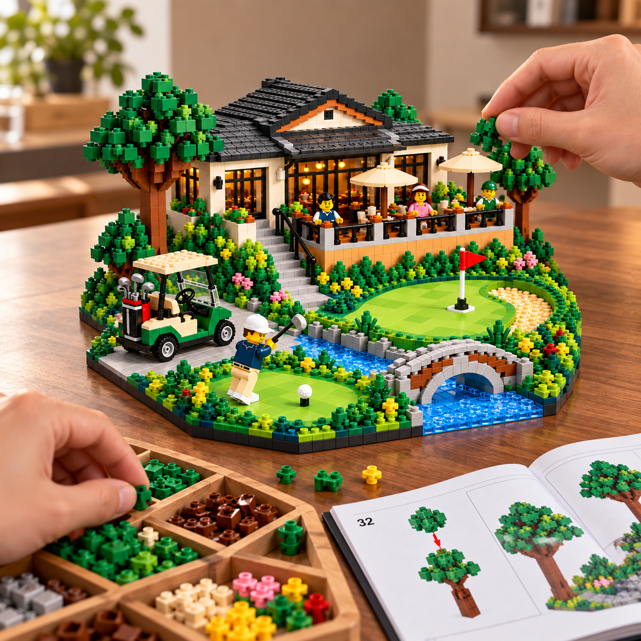Golf Clubhouse Building Block Set