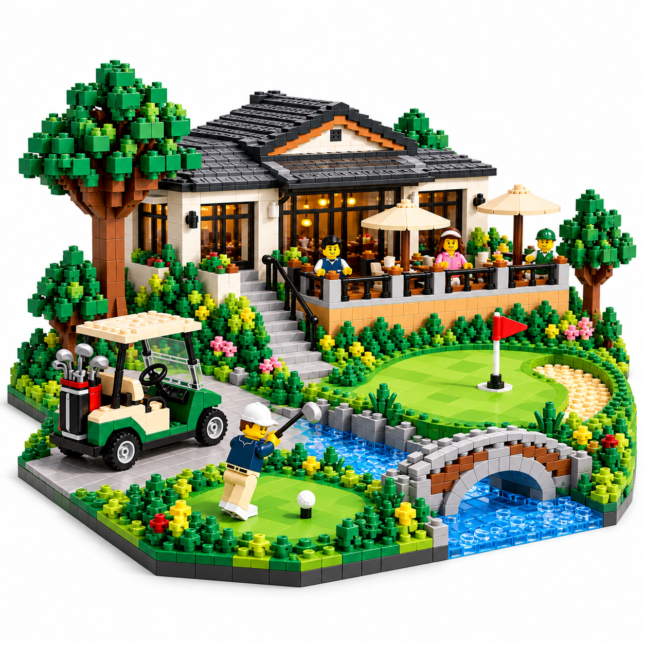 Golf Clubhouse Building Block Set
