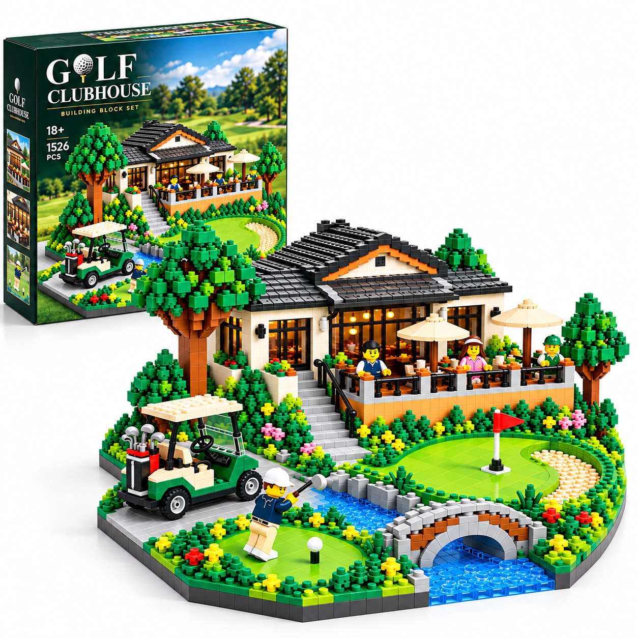 Golf Clubhouse Building Block Set