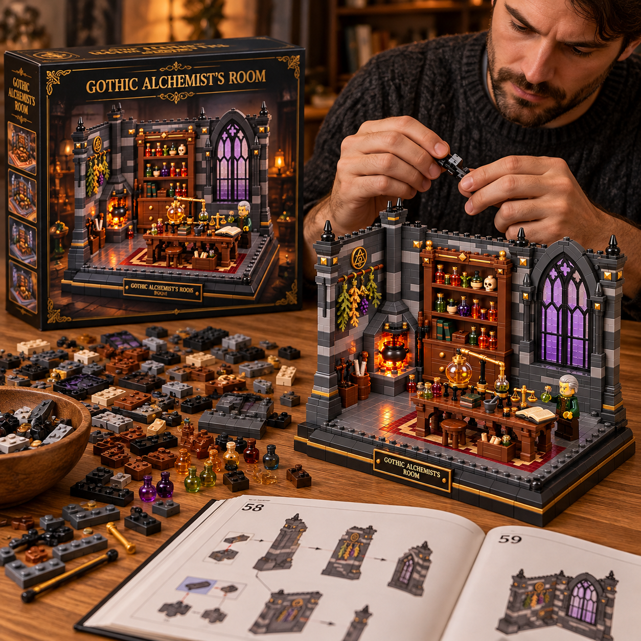 Gothic Alchemist's Room – Fantasy Building Set for Adults