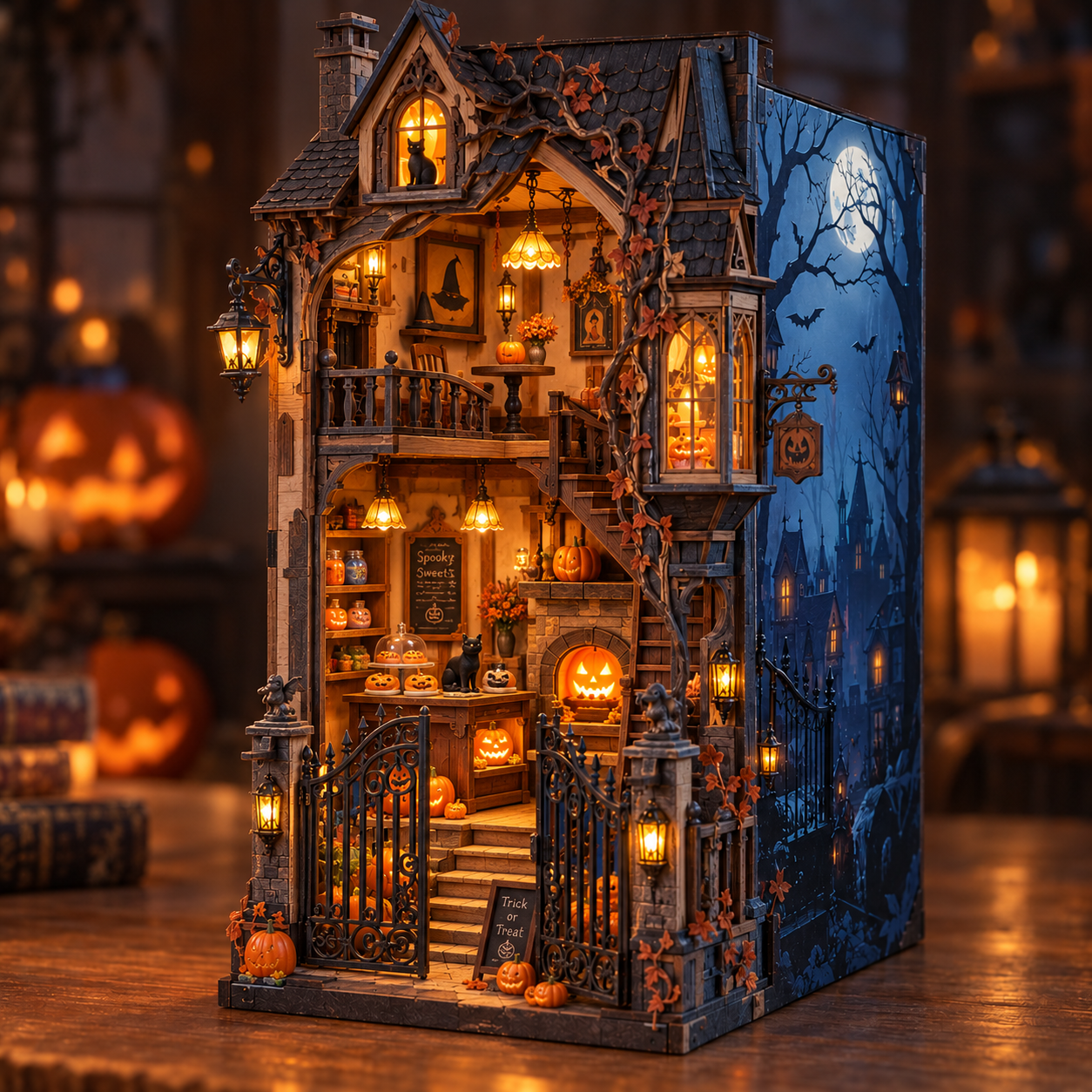 Midnight Hollow Haunted House DIY Wooden Miniature Kit