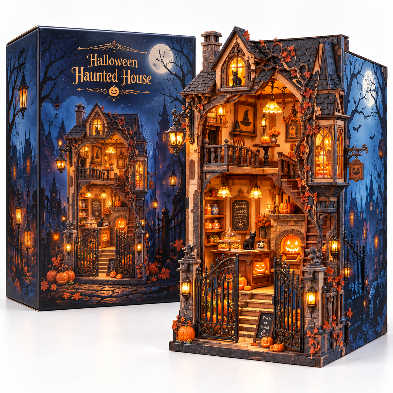 Midnight Hollow Haunted House DIY Wooden Miniature Kit