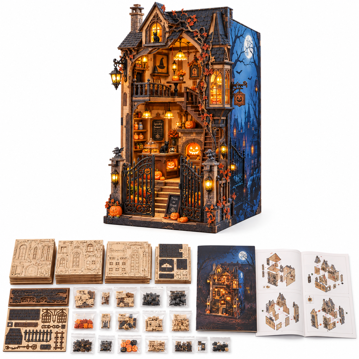 Midnight Hollow Haunted House DIY Wooden Miniature Kit