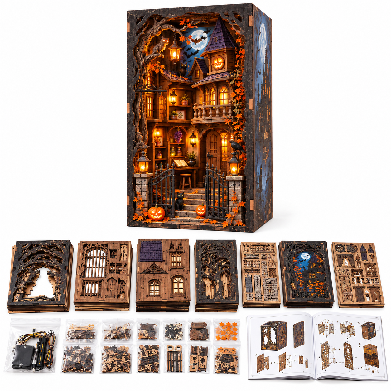 Moonlight Apothecary DIY Wooden Book Nook Kit
