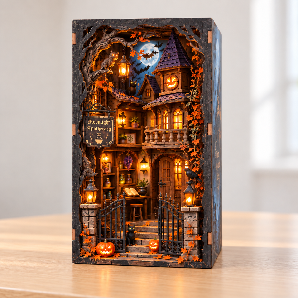 Moonlight Apothecary DIY Wooden Book Nook Kit