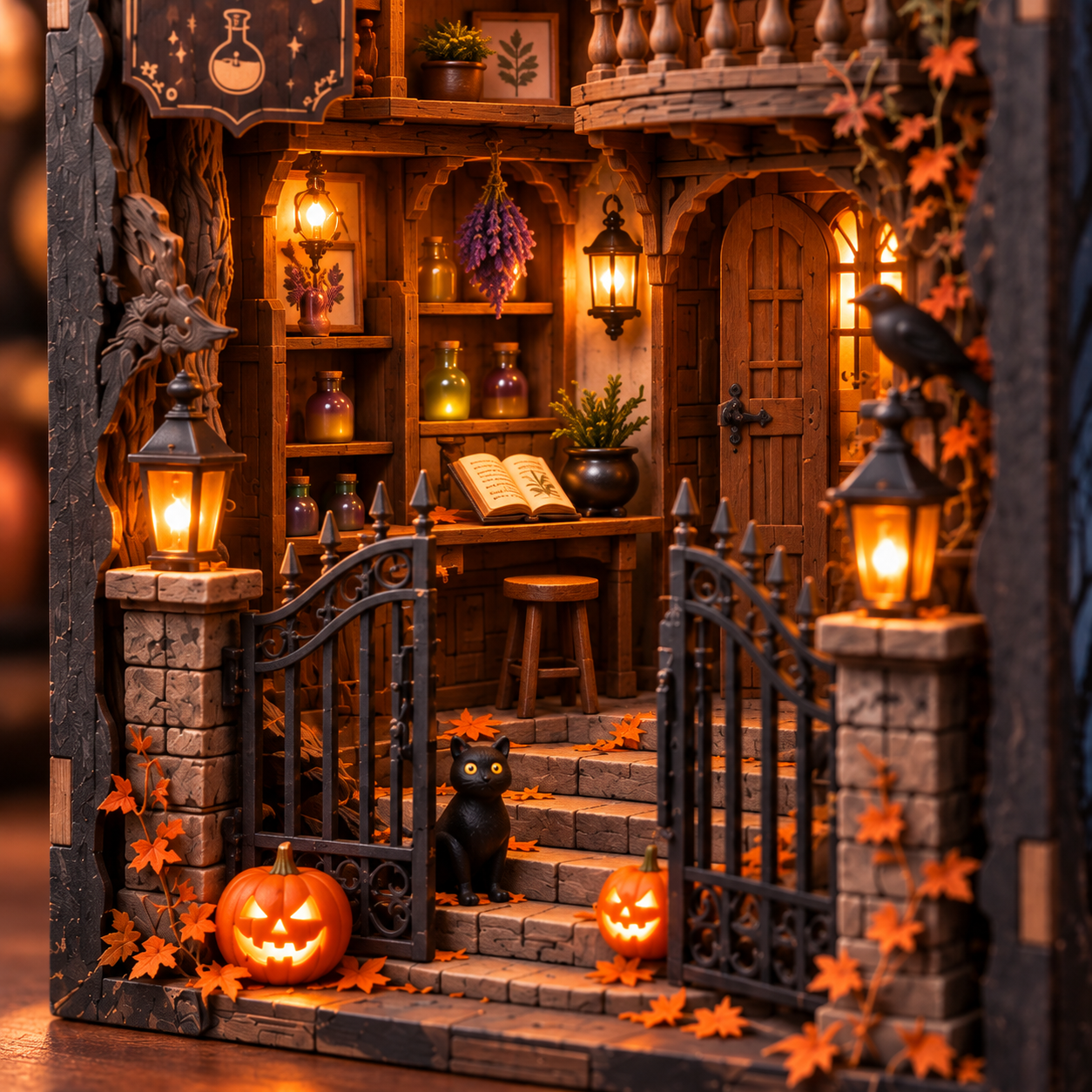 Moonlight Apothecary DIY Wooden Book Nook Kit