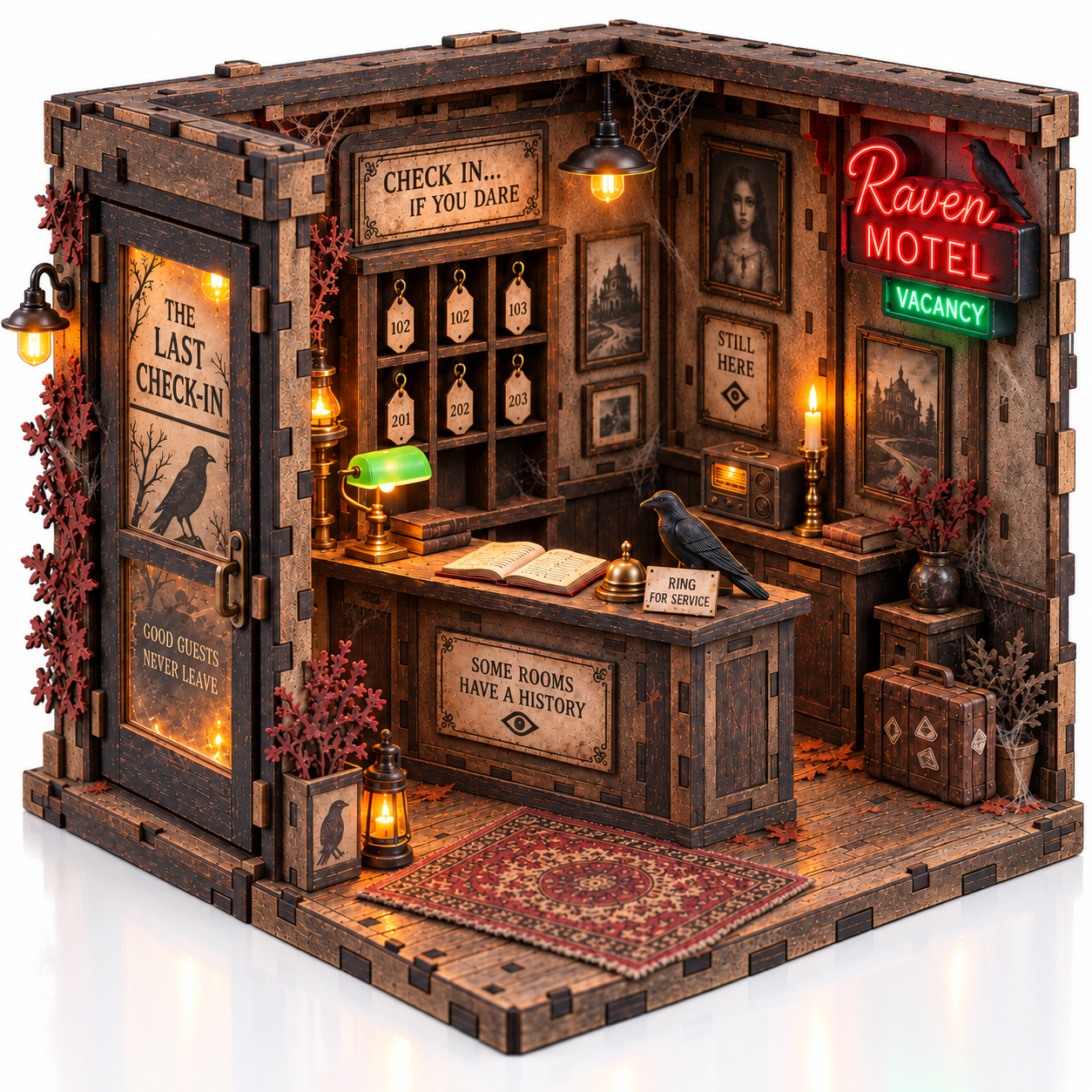 Raven Motel DIY Wooden Diorama Kit