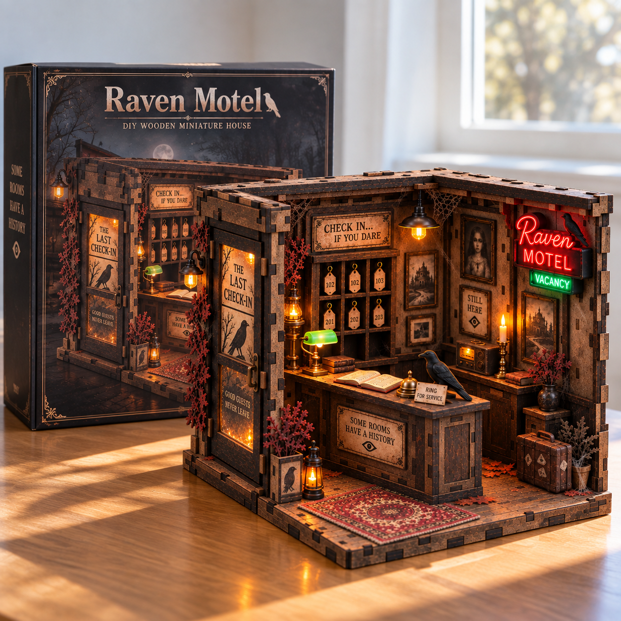 Raven Motel DIY Wooden Diorama Kit