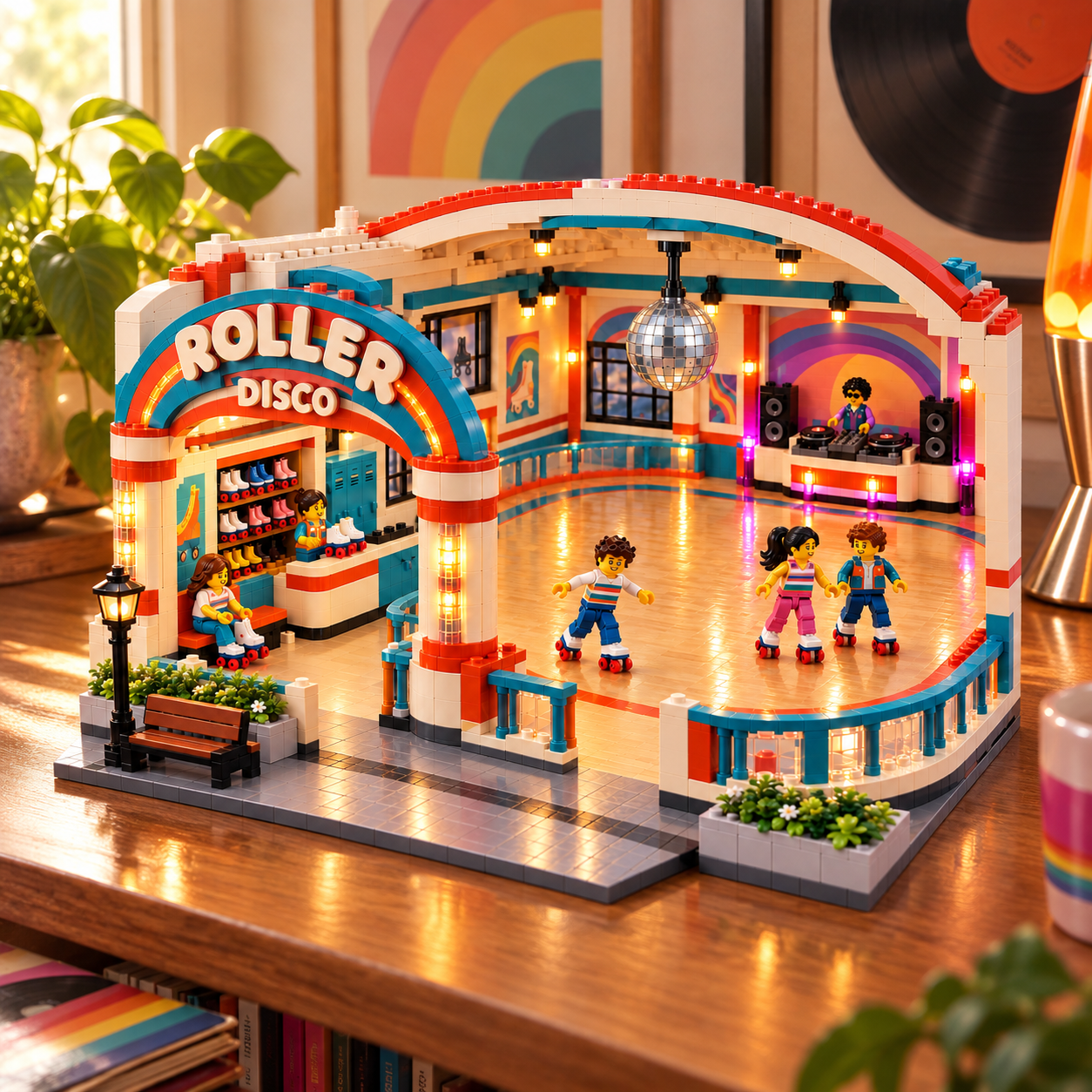 Roller Disco – Retro Roller Skating Rink Building Set for Adults