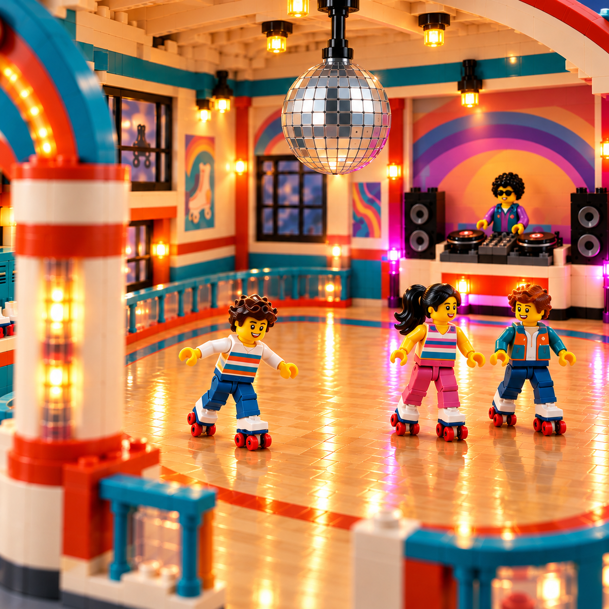 Roller Disco – Retro Roller Skating Rink Building Set for Adults