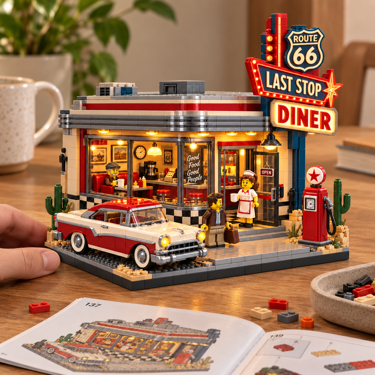 Route 66 Last Stop Diner Building Set