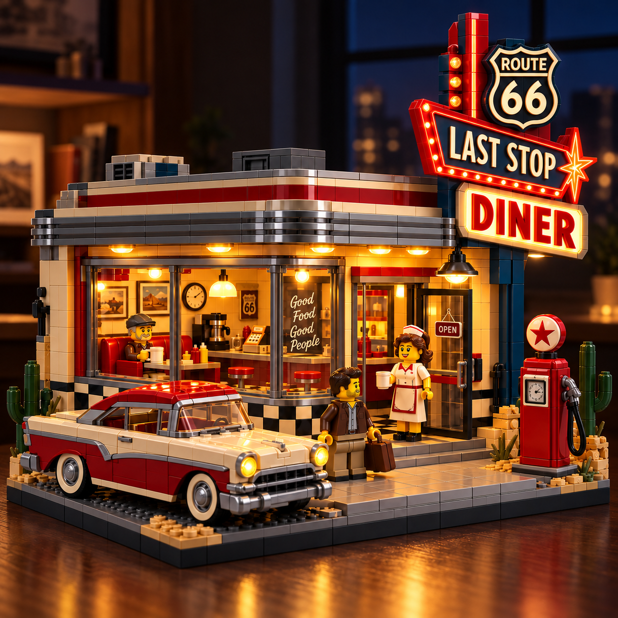 Route 66 Last Stop Diner Building Set
