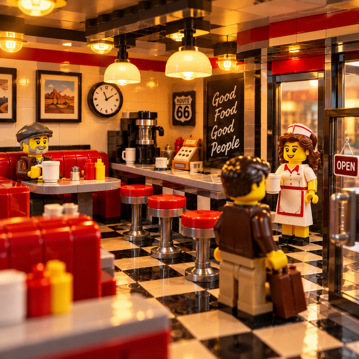 Route 66 Last Stop Diner Building Set