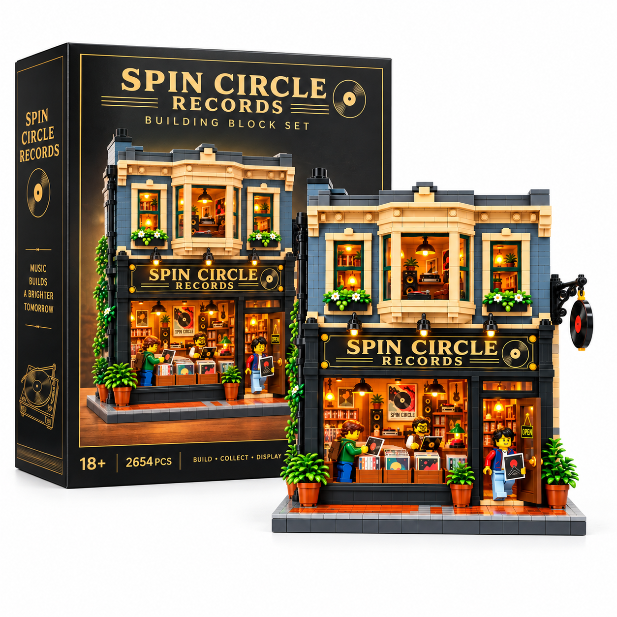 Spin Circle Records – Vintage Record Store Building Set
