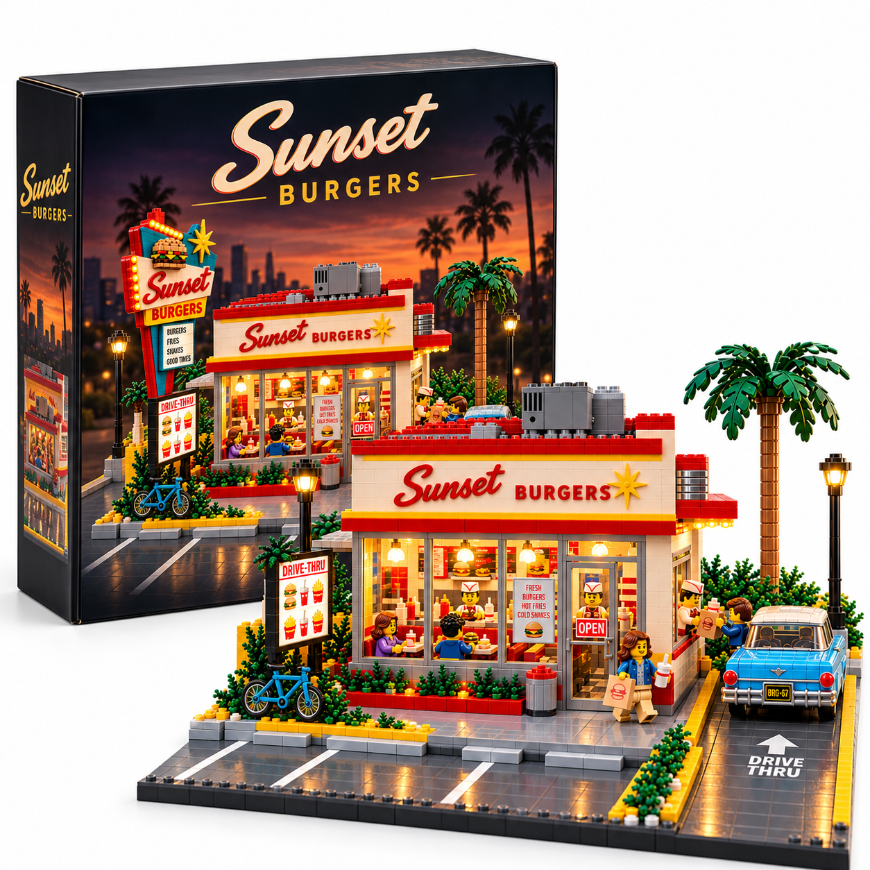 Sunset Burgers Drive-Thru Building Set