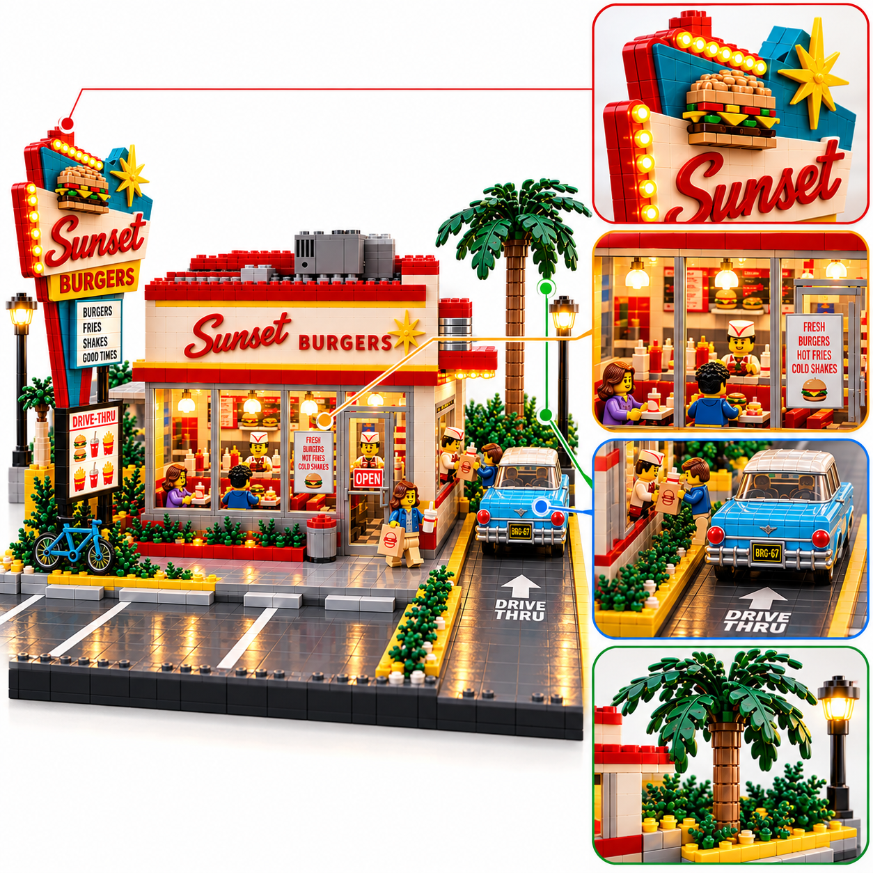 Sunset Burgers Drive-Thru Building Set