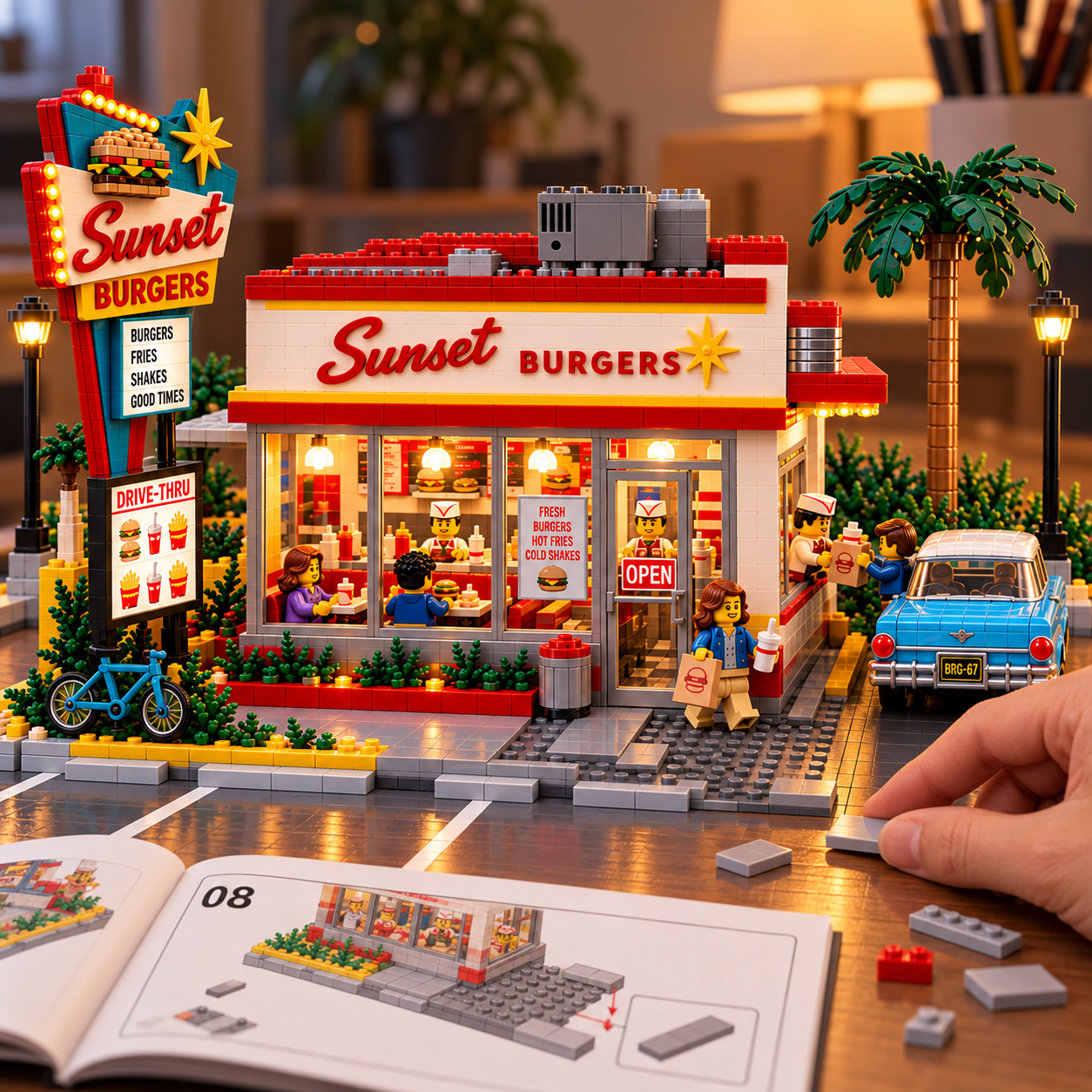 Sunset Burgers Drive-Thru Building Set