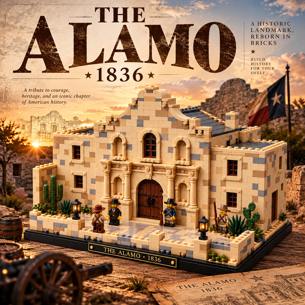 The Alamo 1836 – Historic Texas Mission Building Set