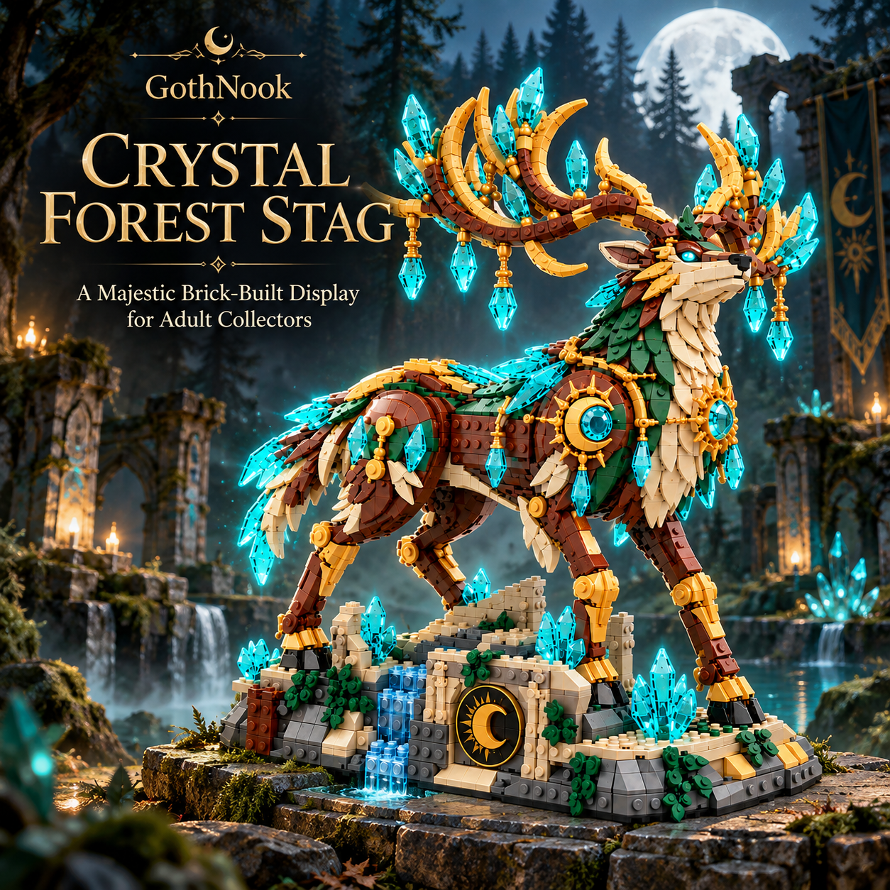The Ancient Stag – Crystal Forest Guardian Building Set