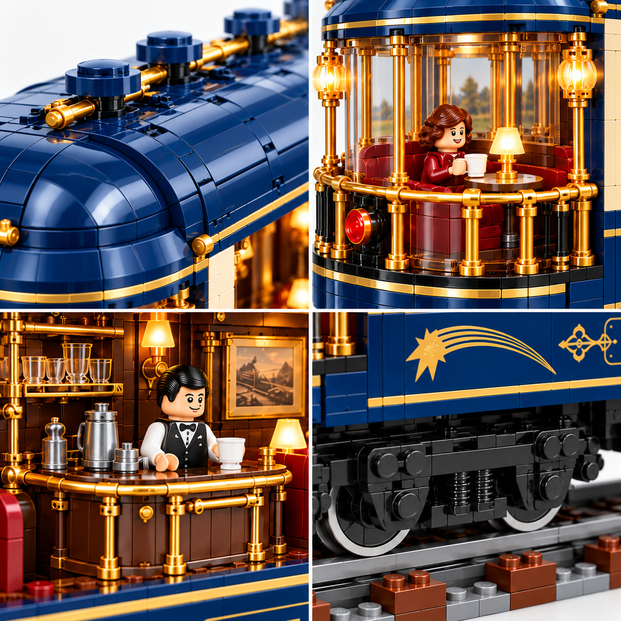 The Blue Comet – Vintage Luxury Dining Car Building Set​