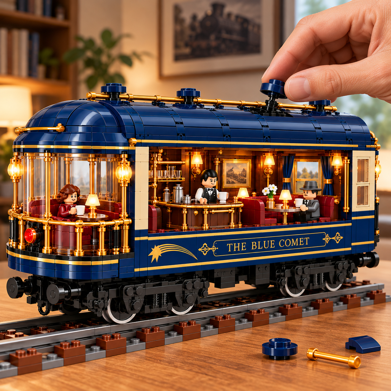 The Blue Comet – Vintage Luxury Dining Car Building Set​