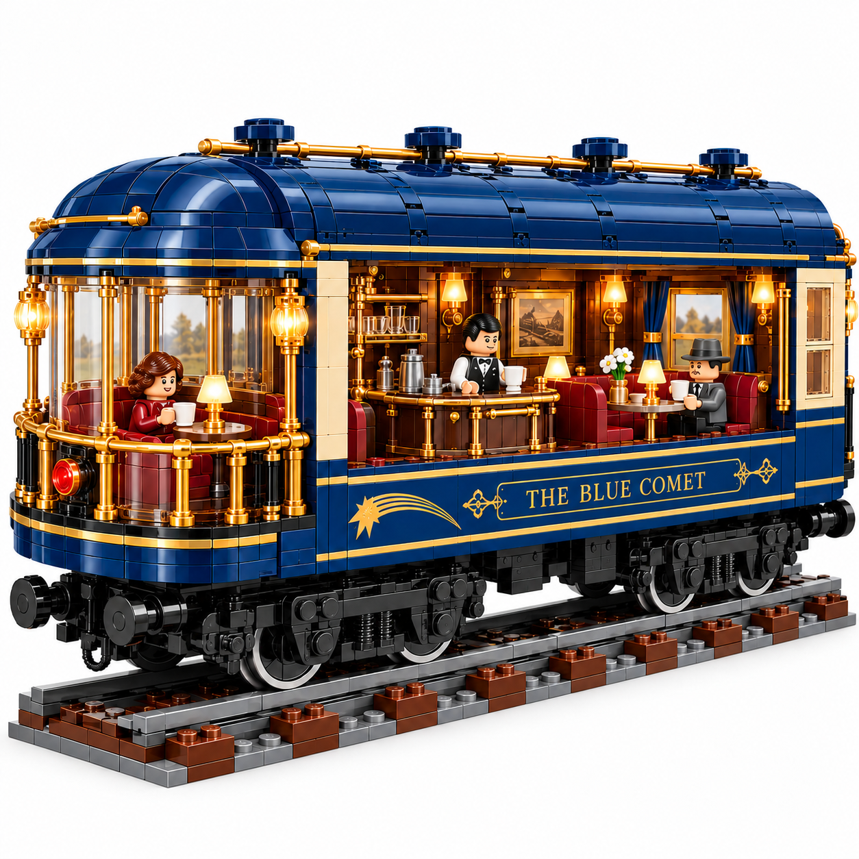 The Blue Comet – Vintage Luxury Dining Car Building Set​